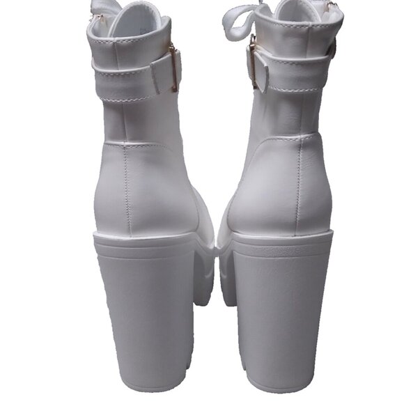 white platform chunk heel boots size 37 - Picture 5 of 15